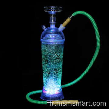 Mini narguilé en plastique de poche à chicha à led de conception personnalisée